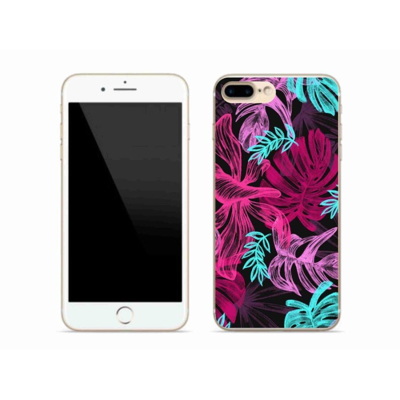 Gelový kryt mmCase na mobil iPhone 7 Plus - květiny 1