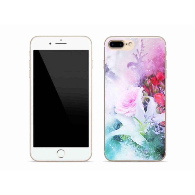 Gelový kryt mmCase na mobil iPhone 7 Plus - květiny 4
