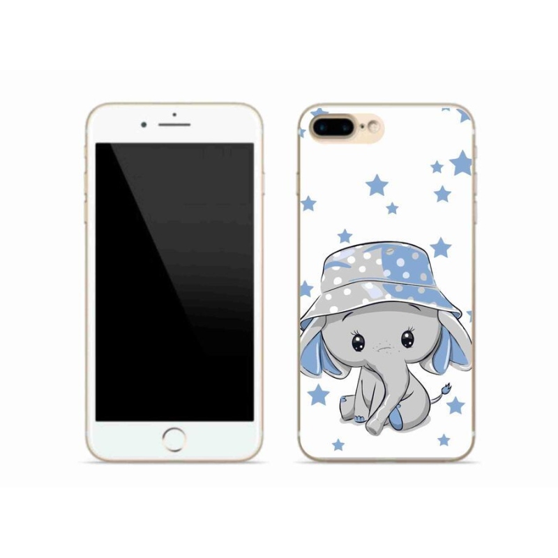 Gelový kryt mmCase na mobil iPhone 7 Plus - modrý slon