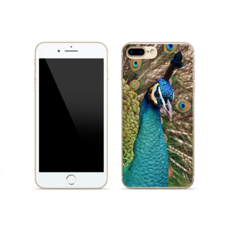Gelový kryt mmCase na mobil iPhone 7 Plus - páv