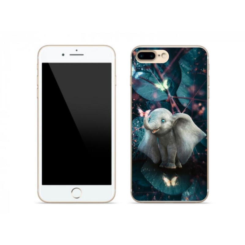 Gelový kryt mmCase na mobil iPhone 7 Plus - roztomilý slon
