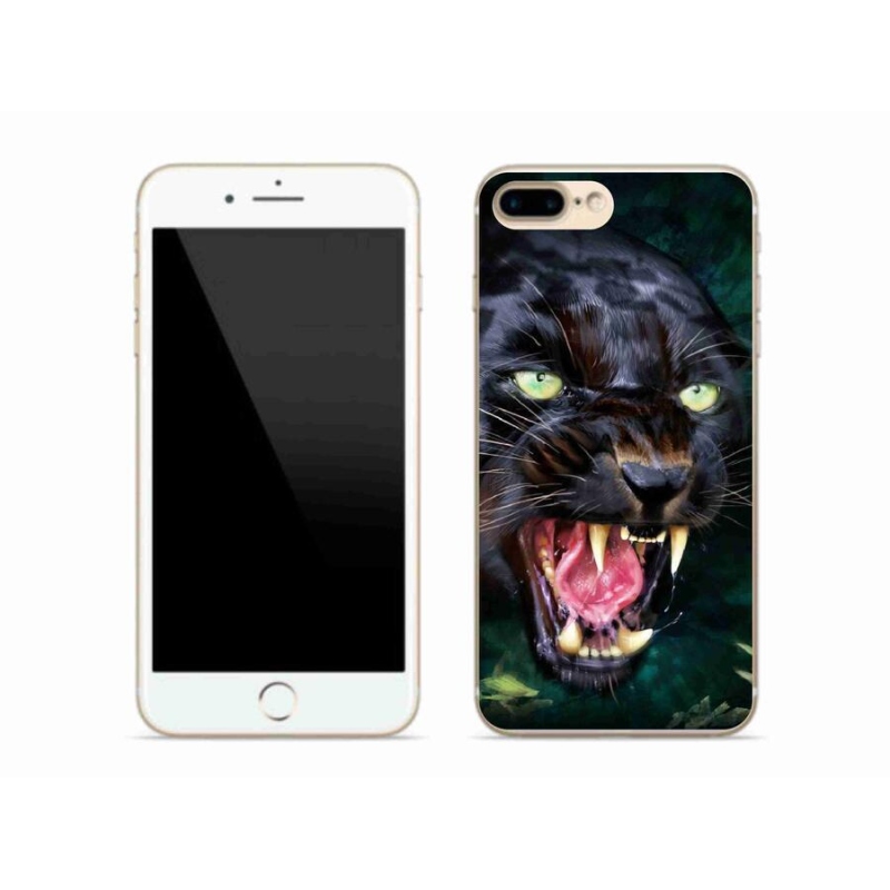 Gelový kryt mmCase na mobil iPhone 7 Plus - rozzuřený černý panter