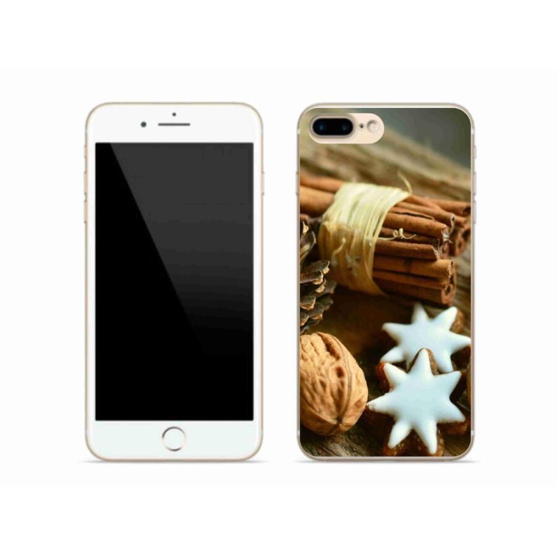 Gelový kryt mmCase na mobil iPhone 7 Plus - skořice a perníčky