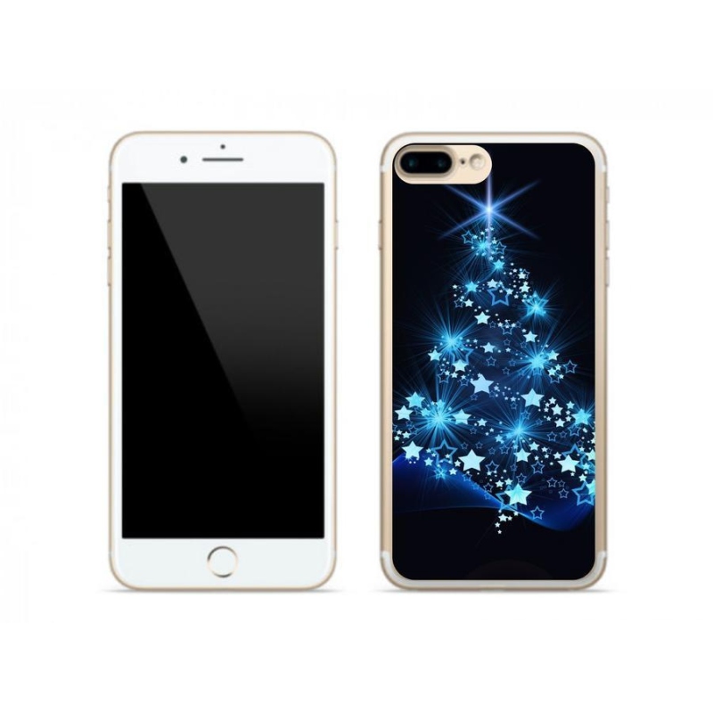 Gelový kryt mmCase na mobil iPhone 7 Plus - vánoční stromek