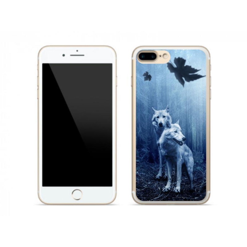 Gelový kryt mmCase na mobil iPhone 7 Plus - vlci v lese