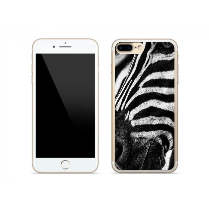 Gelový kryt mmCase na mobil iPhone 7 Plus - zebra