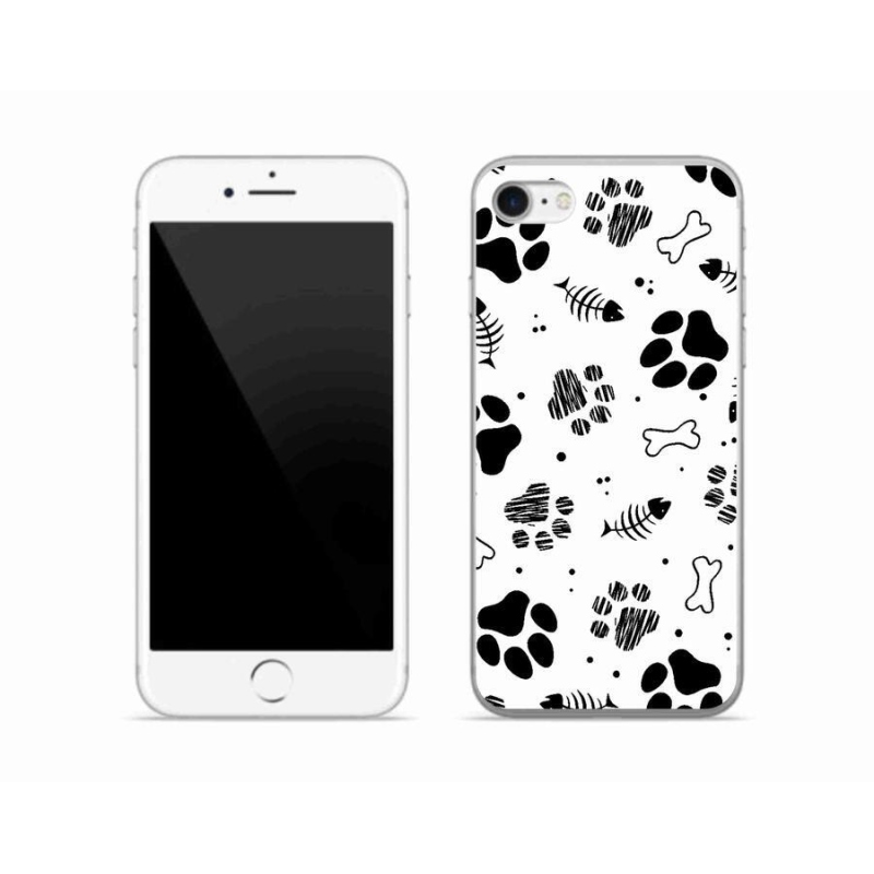 Gelový kryt mmCase na mobil iPhone 7 - psí tlapky 1