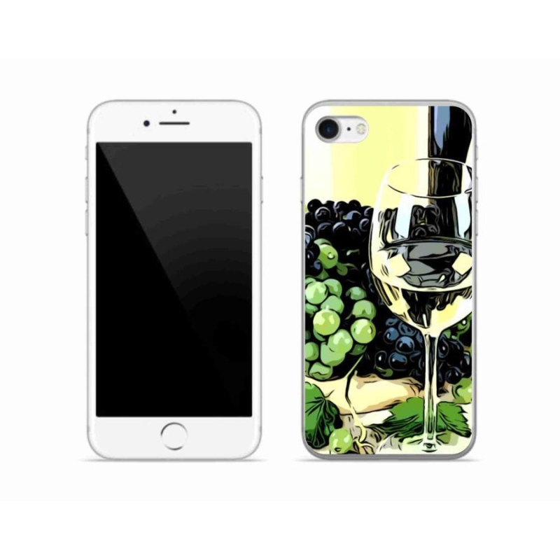 Gelový kryt mmCase na mobil iPhone 7 - sklenka vína