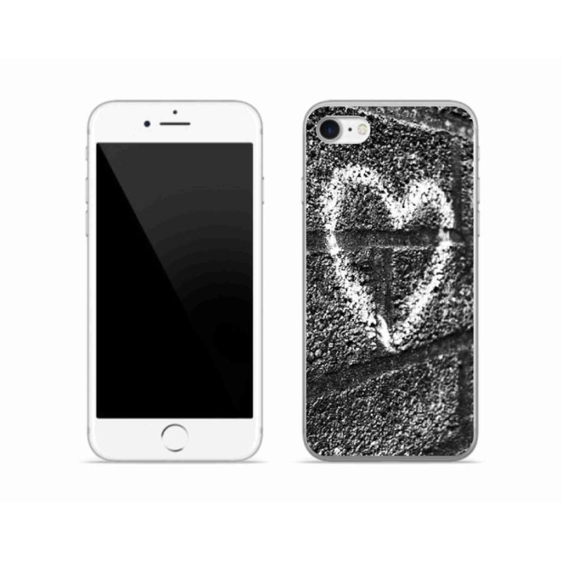 Gelový kryt mmCase na mobil iPhone 7 - srdce na zdi