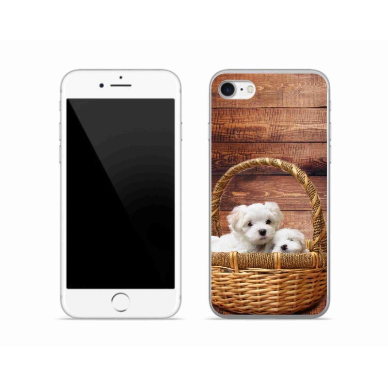 Gelový kryt mmCase na mobil iPhone 7 - štěňátka