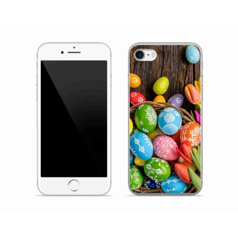 Gelový kryt mmCase na mobil iPhone 7 - velikonoční vajíčka