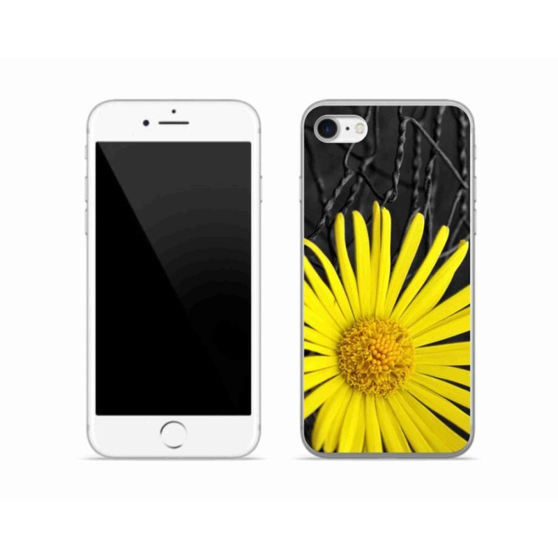 Gelový kryt mmCase na mobil iPhone 7 - žlutá květina