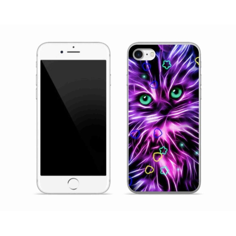 Gelový kryt mmCase na mobil iPhone 8 - abstraktní kočka