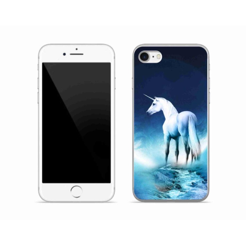 Gelový kryt mmCase na mobil iPhone 8 - bílý jednorožec