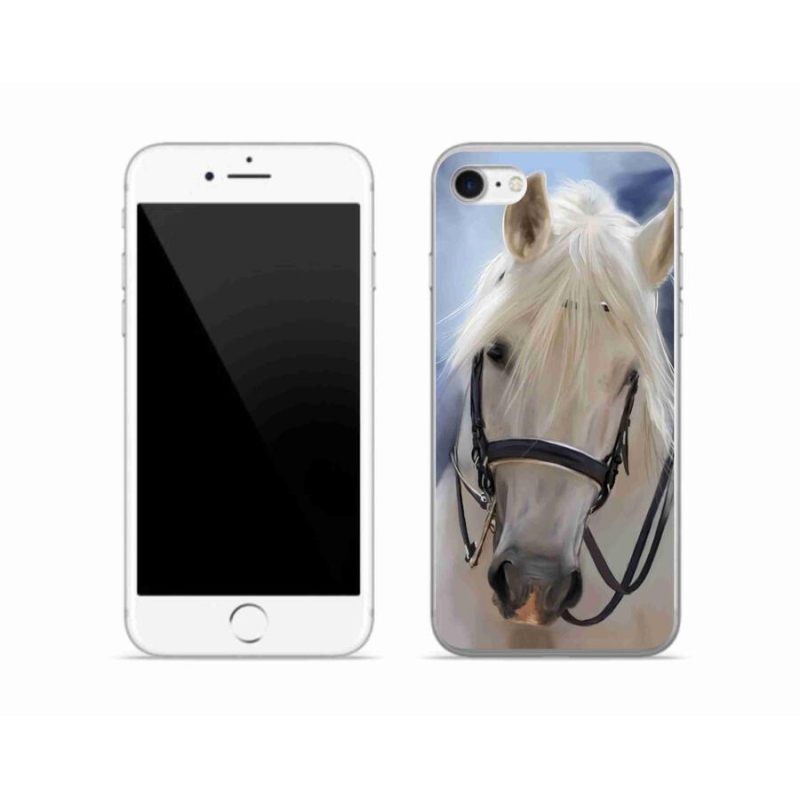 Gelový kryt mmCase na mobil iPhone 8 - bílý kůň