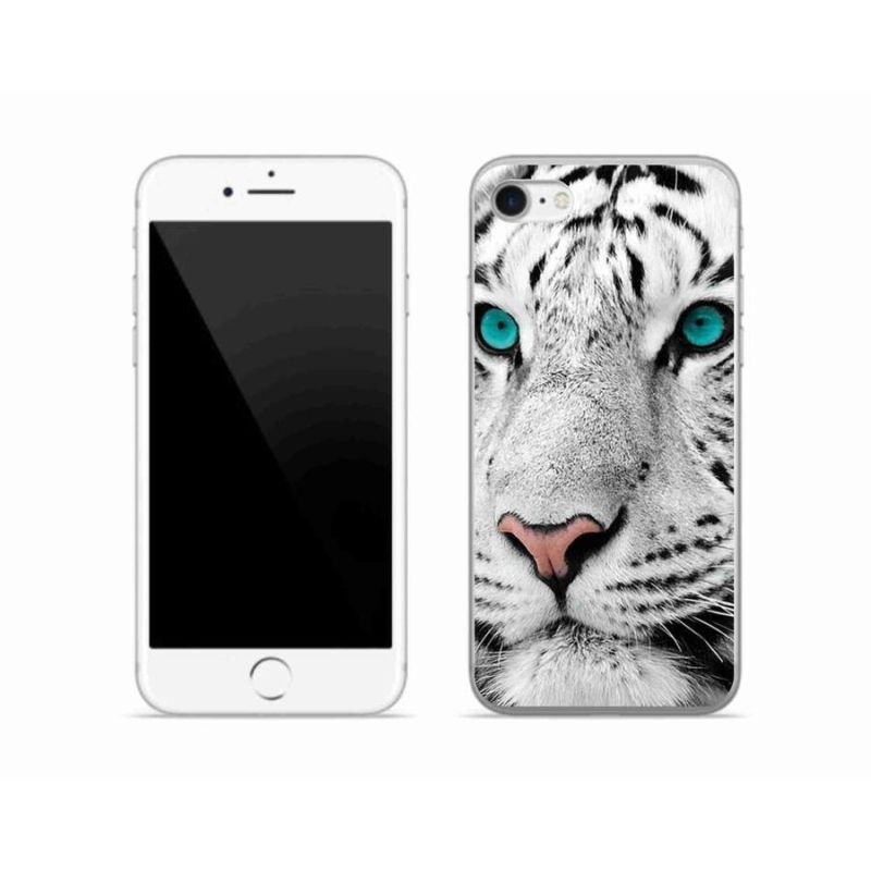 Gelový kryt mmCase na mobil iPhone 8 - bílý tygr