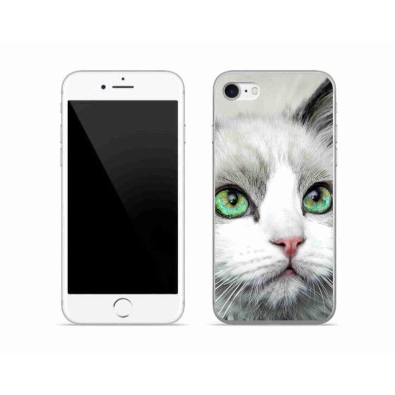 Gelový kryt mmCase na mobil iPhone 8 - kočičí pohled
