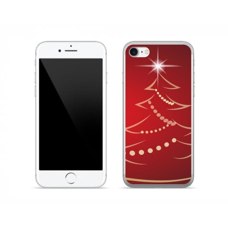 Gelový kryt mmCase na mobil iPhone 8 - kreslený vánoční stromek