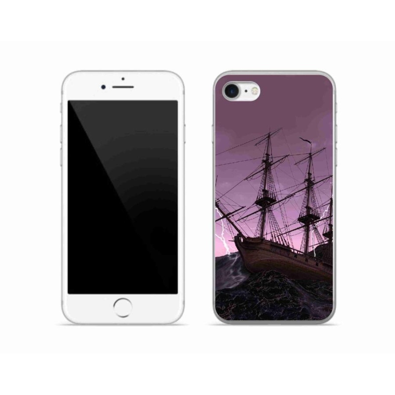 Gelový kryt mmCase na mobil iPhone 8 - loď v bouři