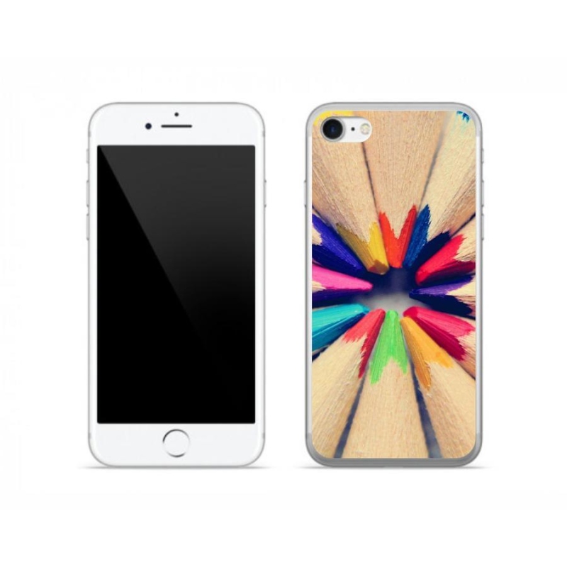 Gelový kryt mmCase na mobil iPhone 8 - pastelky