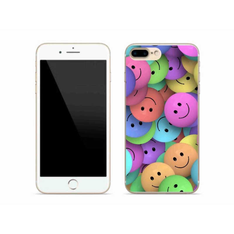Gelový kryt mmCase na mobil iPhone 8 Plus - barevní smajlíci