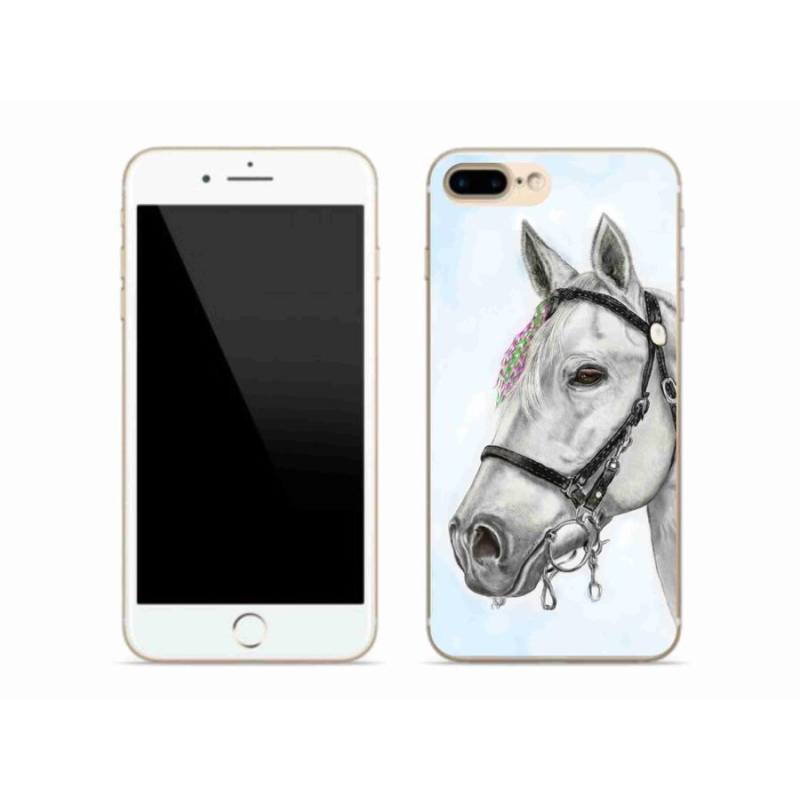 Gelový kryt mmCase na mobil iPhone 8 Plus - bílý kůň 1