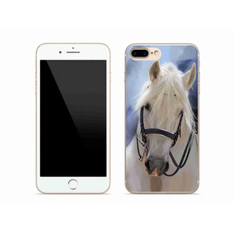Gelový kryt mmCase na mobil iPhone 8 Plus - bílý kůň