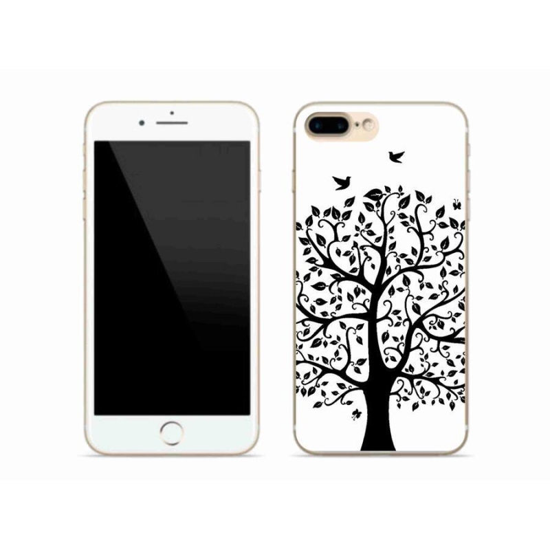 Gelový kryt mmCase na mobil iPhone 8 Plus - černobílý strom