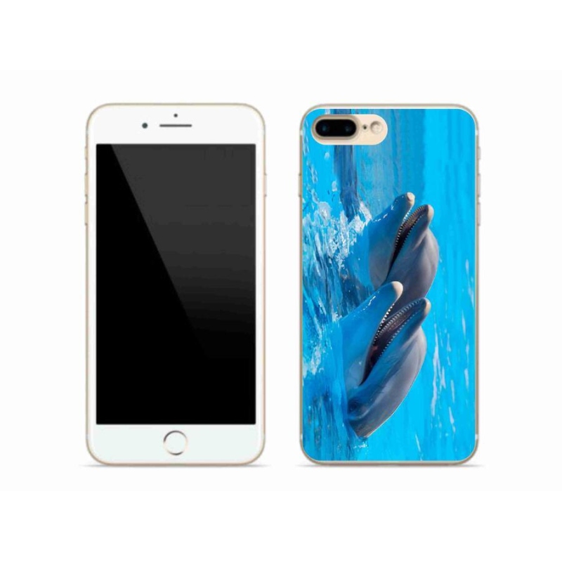 Gelový kryt mmCase na mobil iPhone 8 Plus - delfíni
