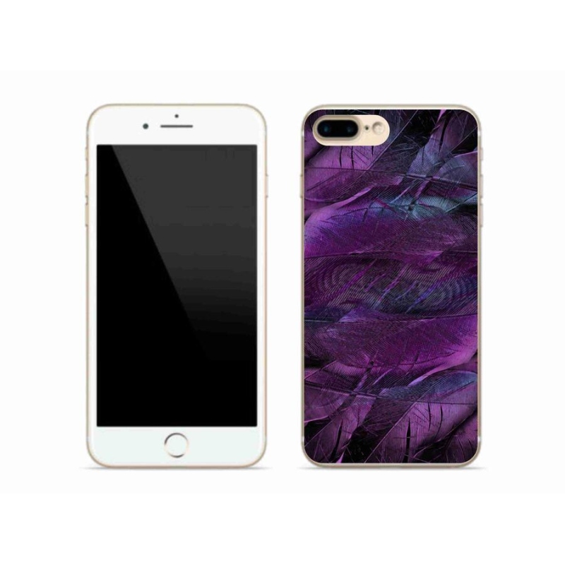 Gelový kryt mmCase na mobil iPhone 8 Plus - fialová pírka