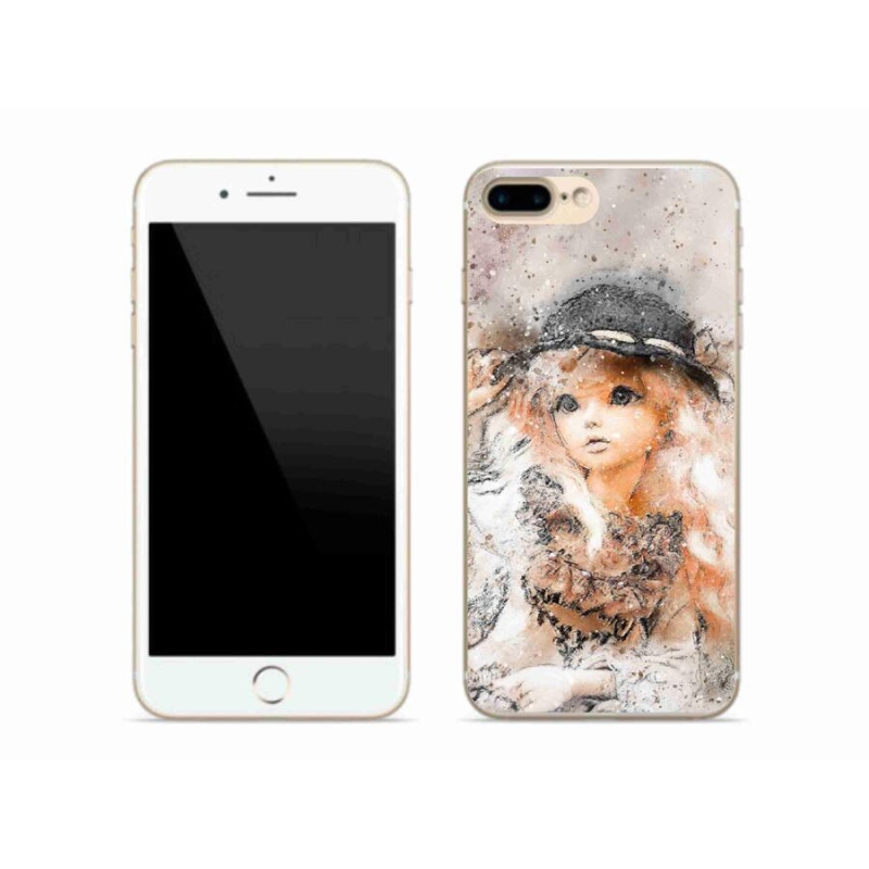 Gelový kryt mmCase na mobil iPhone 8 Plus - holčička s kloboukem
