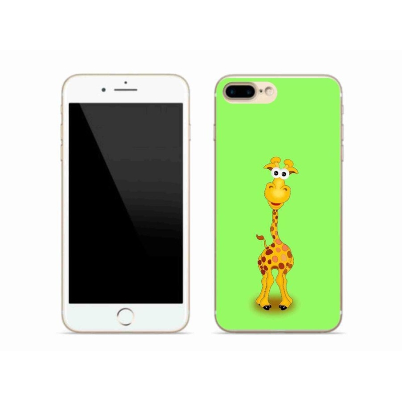 Gelový kryt mmCase na mobil iPhone 8 Plus - kreslená žirafa