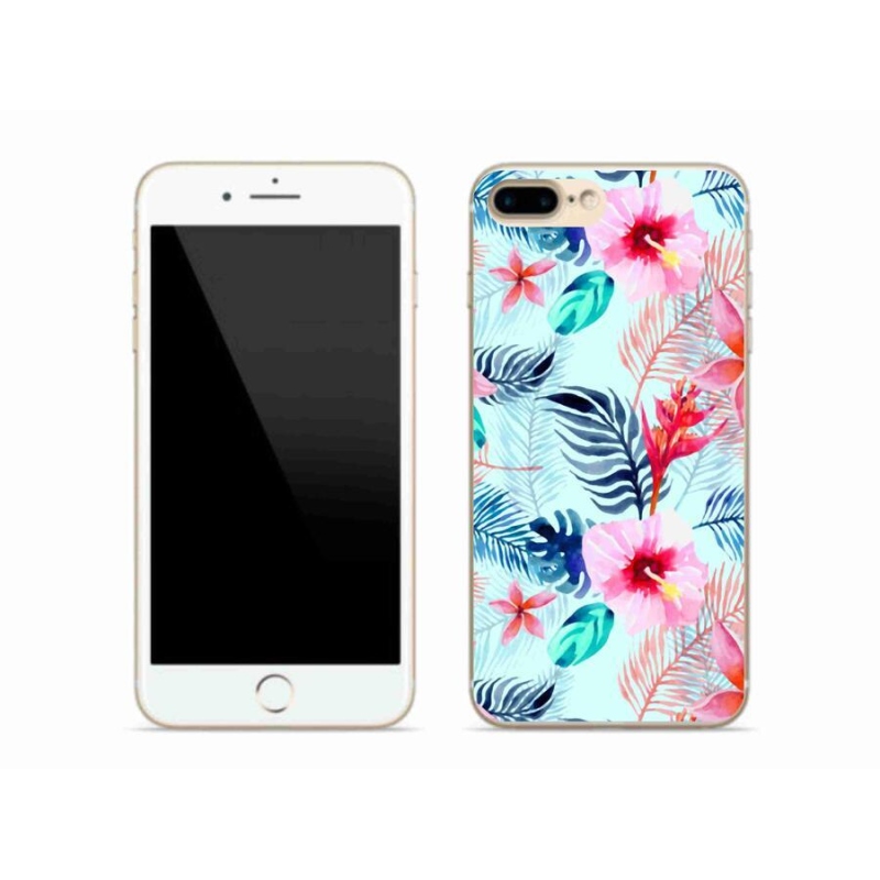 Gelový kryt mmCase na mobil iPhone 8 Plus - květiny