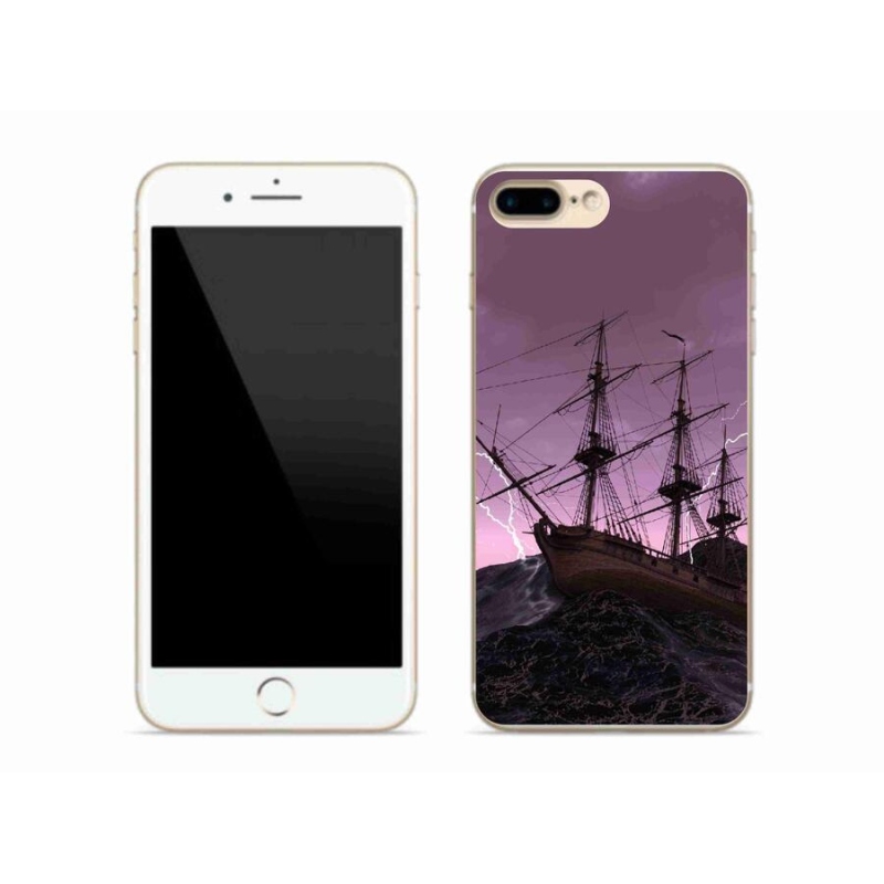 Gelový kryt mmCase na mobil iPhone 8 Plus - loď v bouři
