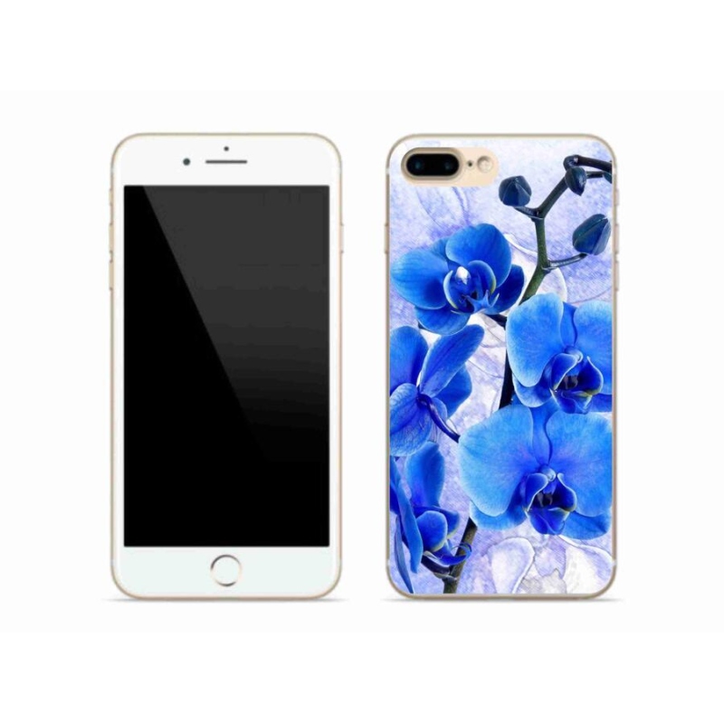 Gelový kryt mmCase na mobil iPhone 8 Plus - modré květy