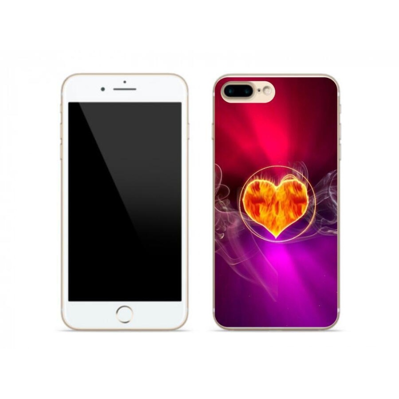 Gelový kryt mmCase na mobil iPhone 8 Plus - ohnivé srdce
