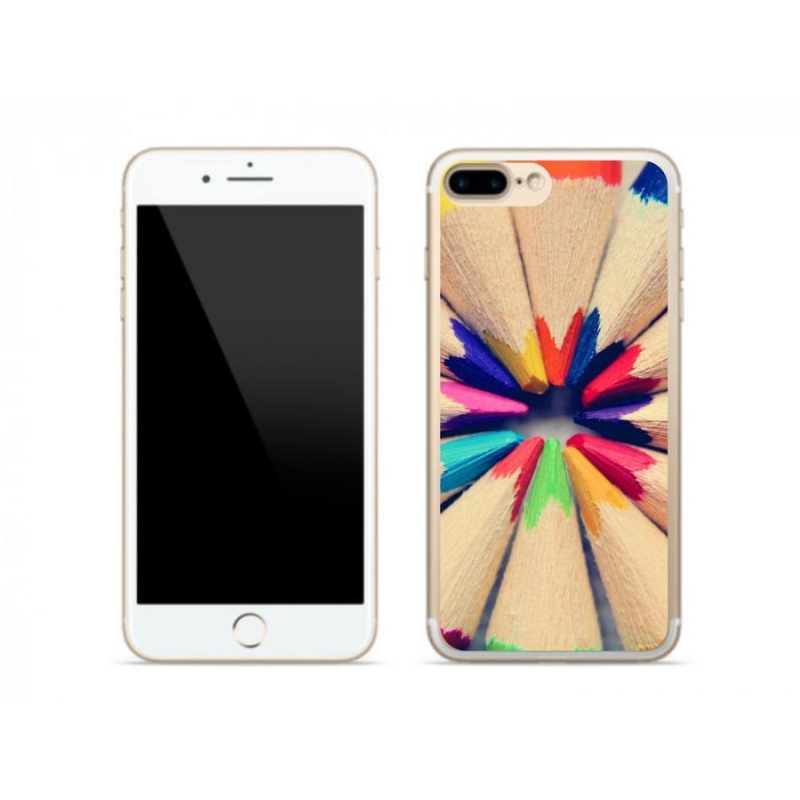 Gelový kryt mmCase na mobil iPhone 8 Plus - pastelky
