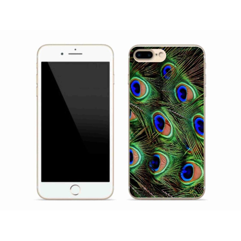 Gelový kryt mmCase na mobil iPhone 8 Plus - paví peří