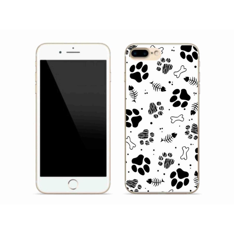 Gelový kryt mmCase na mobil iPhone 8 Plus - psí tlapky 1