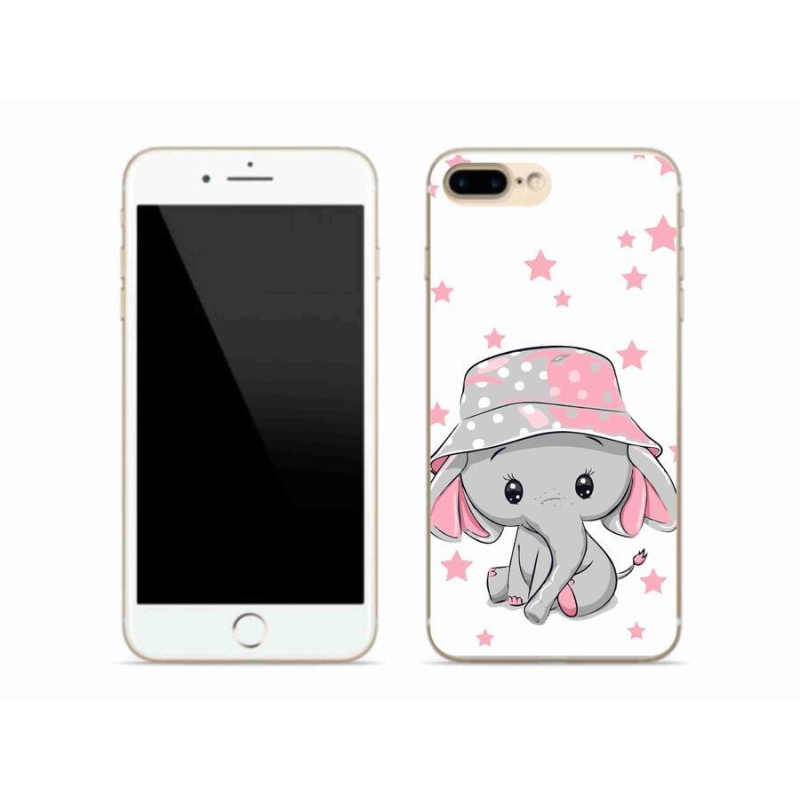 Gelový kryt mmCase na mobil iPhone 8 Plus - růžový slon