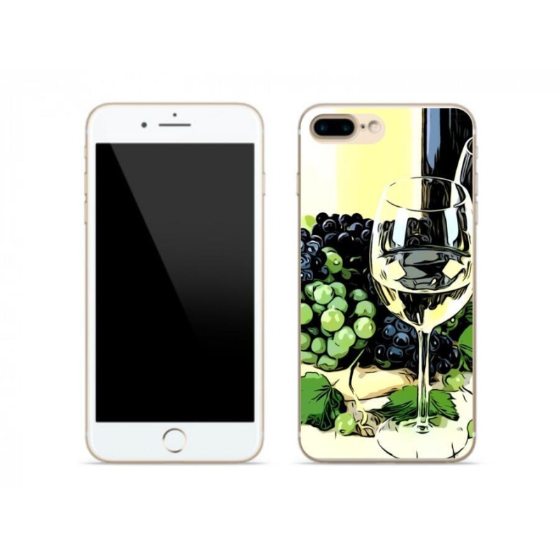 Gelový kryt mmCase na mobil iPhone 8 Plus - sklenka vína