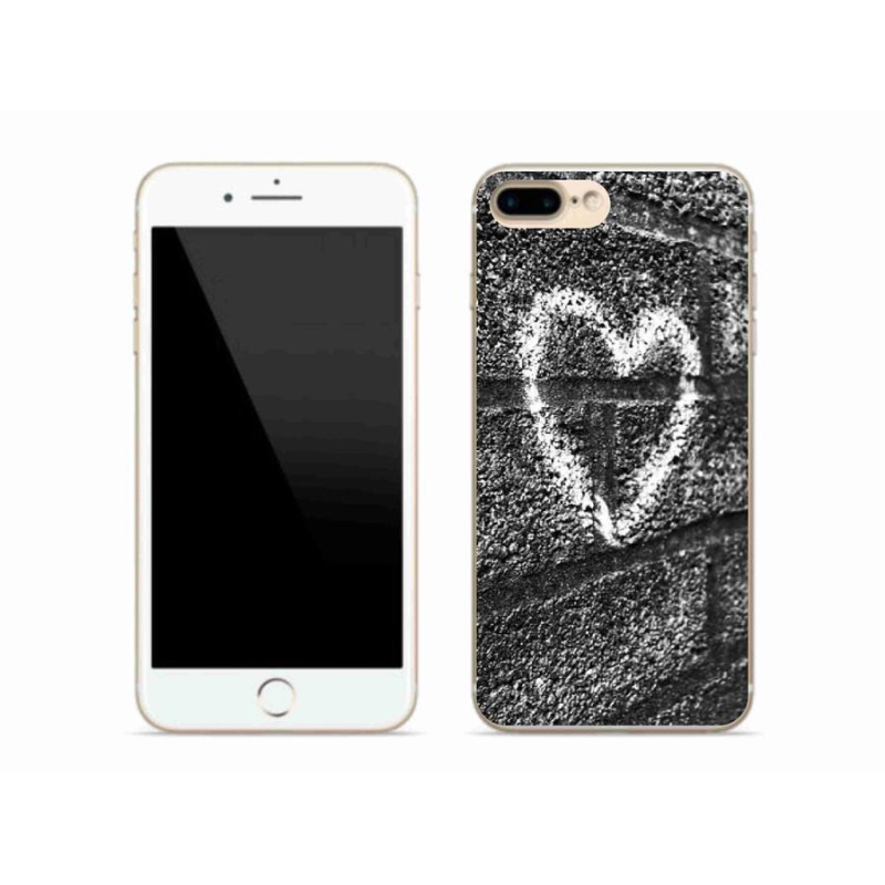 Gelový kryt mmCase na mobil iPhone 8 Plus - srdce na zdi