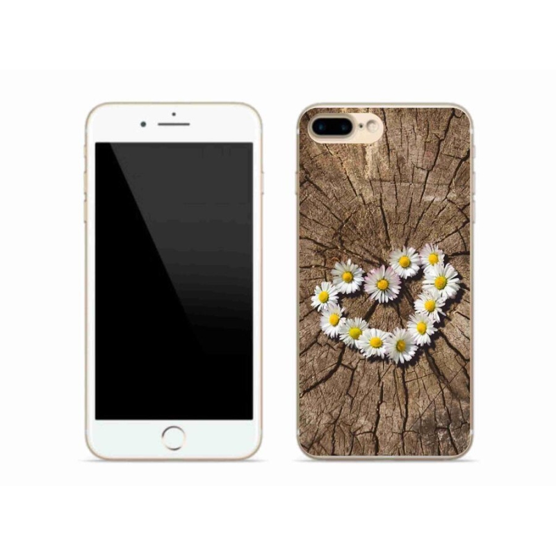 Gelový kryt mmCase na mobil iPhone 8 Plus - srdce z kopretin