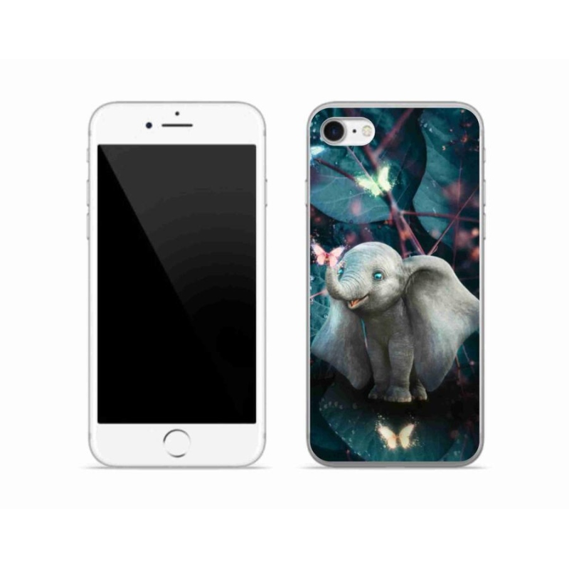 Gelový kryt mmCase na mobil iPhone 8 - roztomilý slon