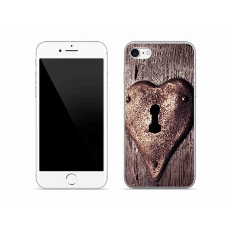 Gelový kryt mmCase na mobil iPhone 8 - zámek ve tvaru srdce