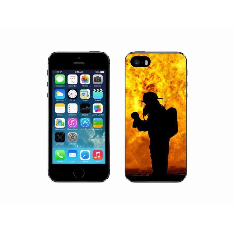 Gelový kryt mmCase na mobil iPhone SE (2016) - hasič
