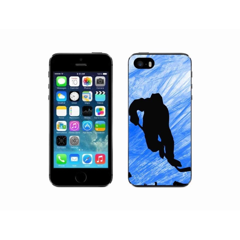 Gelový kryt mmCase na mobil iPhone SE (2016) - hokejový hráč