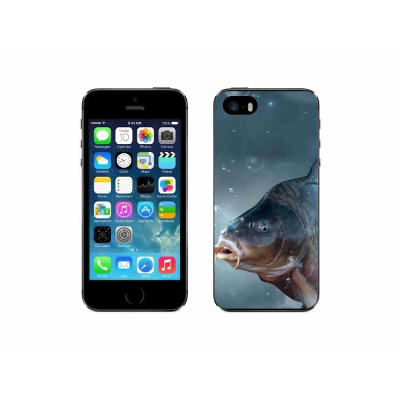 Gelový kryt mmCase na mobil iPhone SE (2016) - kapr a bublinky
