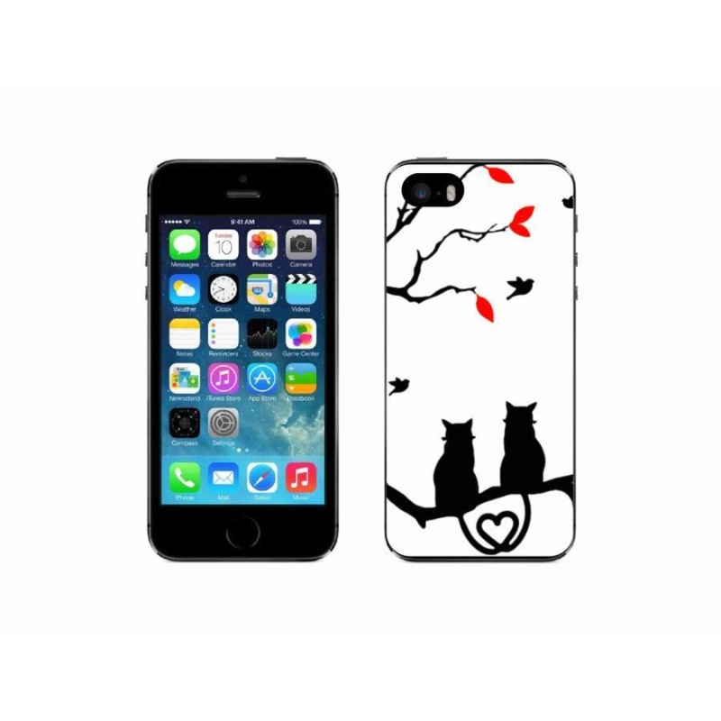 Gelový kryt mmCase na mobil iPhone SE (2016) - kočičí láska