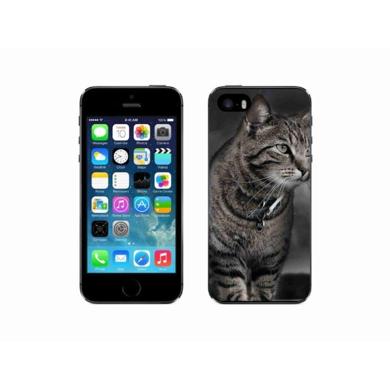 Gelový kryt mmCase na mobil iPhone SE (2016) - kočka